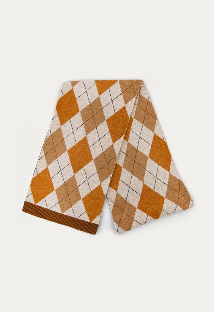 Hope Knitted Argyle Scarf Multi Color