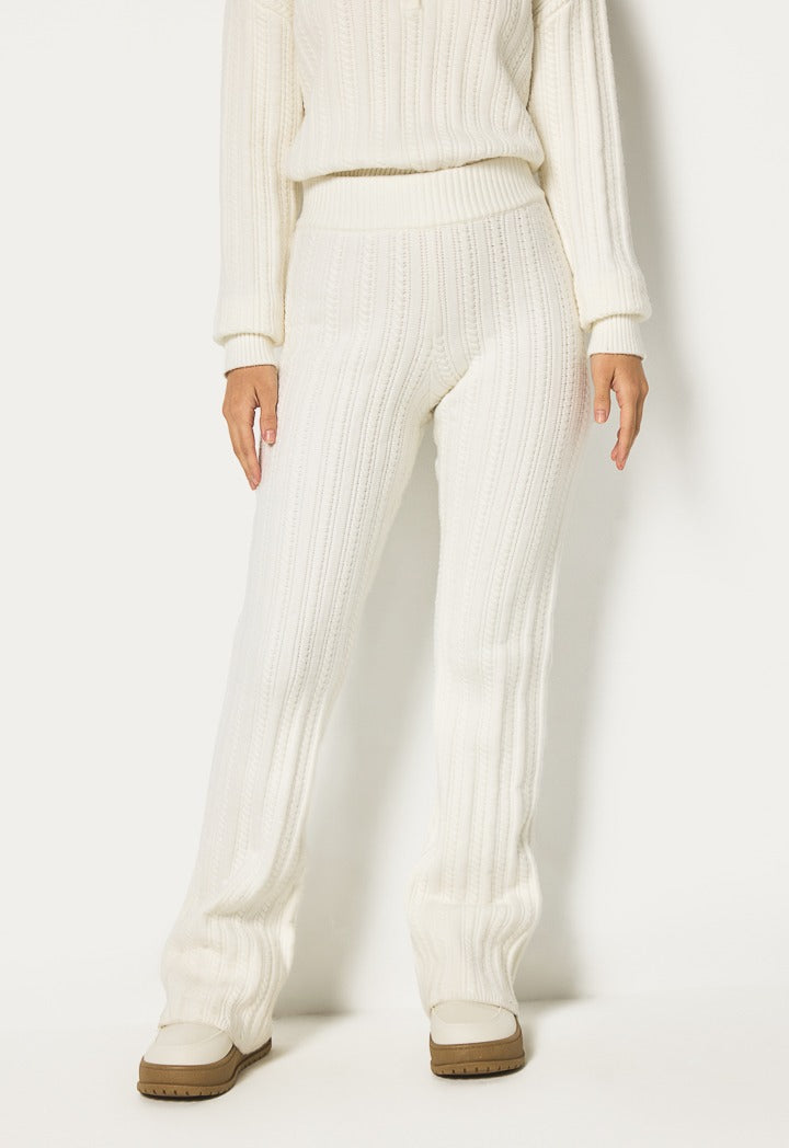 Hope Solid Knitted Trouser Off White