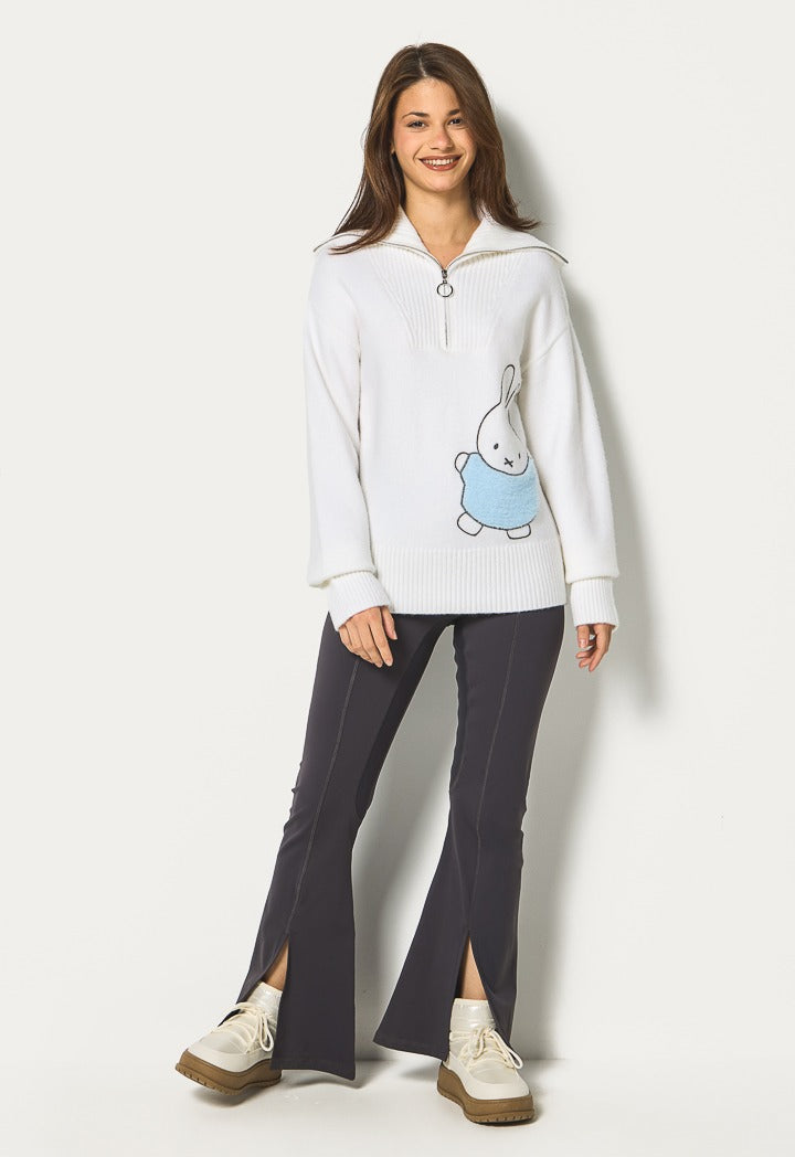 Hope Miffy Fleece Detailed Jumper Off White