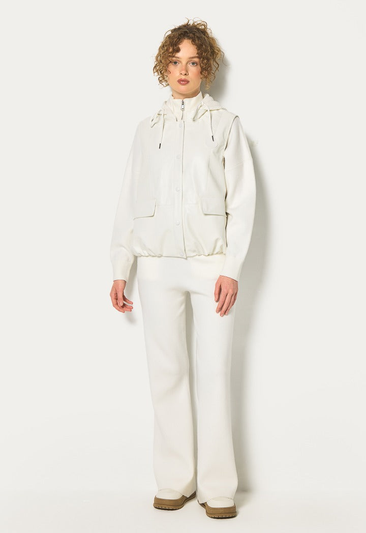 Hope Pu Leather Solid Gilet Off White