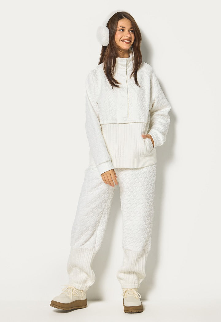 Hope High Neck Quilted Sweatshirt Off White