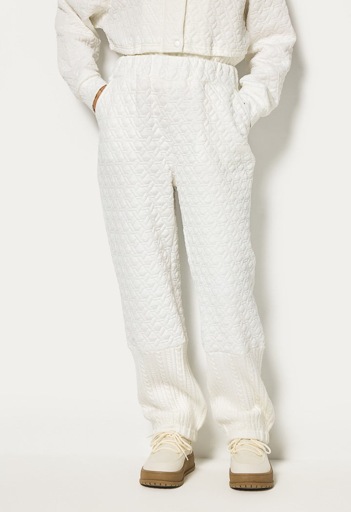 Hope Quilted Elastic Hems Trouser Off White