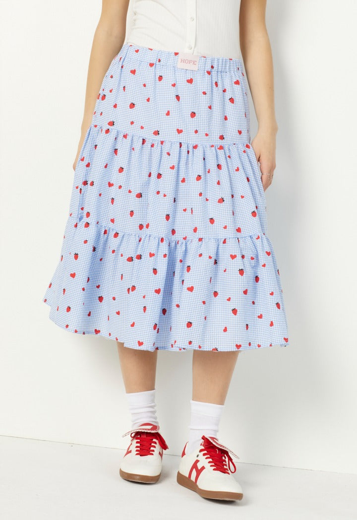 Hope Tiered Drop Waist Crinkled Skirt Multi Color