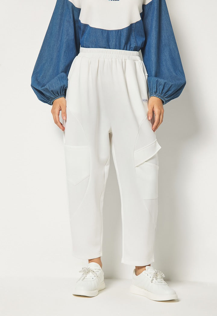 Hope Solid Cargo Sweatpants Off White