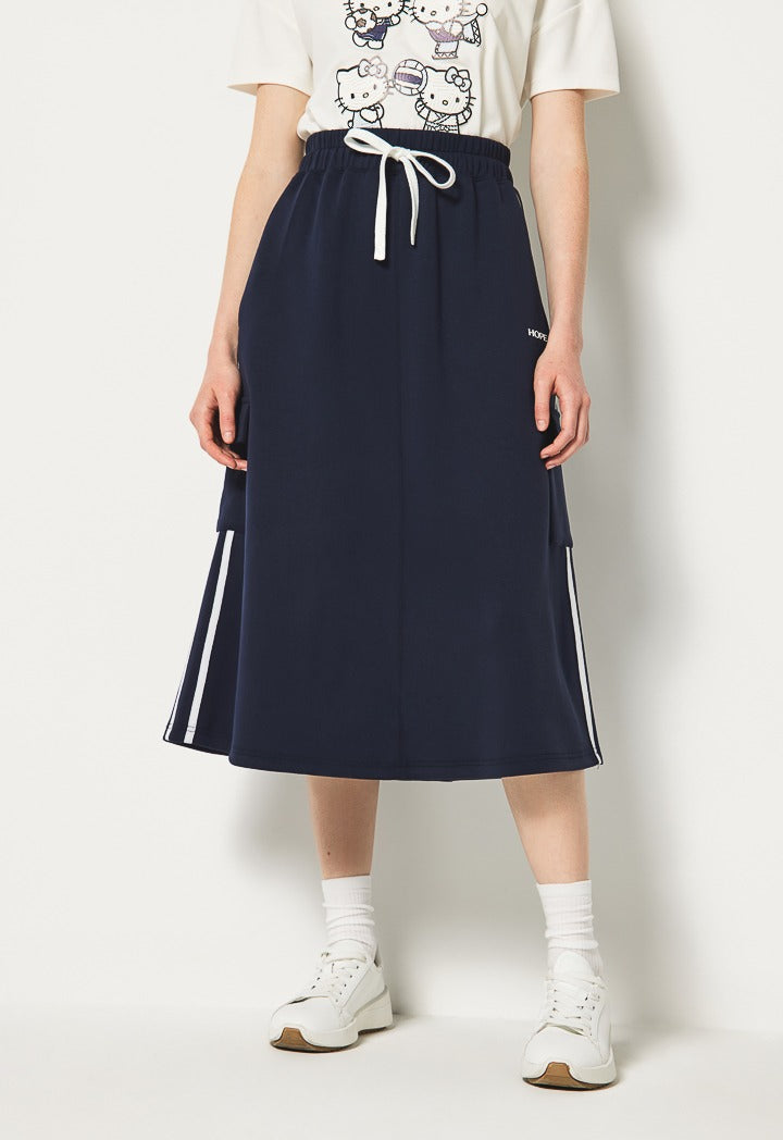 Hope Knitted Midi Skirt Navy