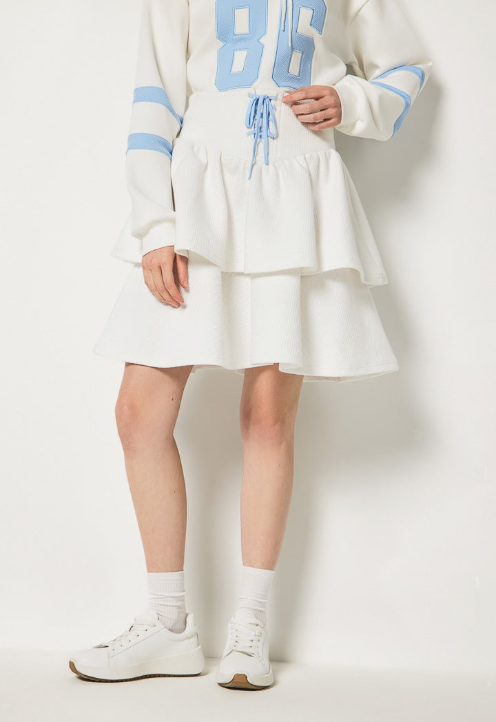 Hope Tiered Ruffled Skirt Off White