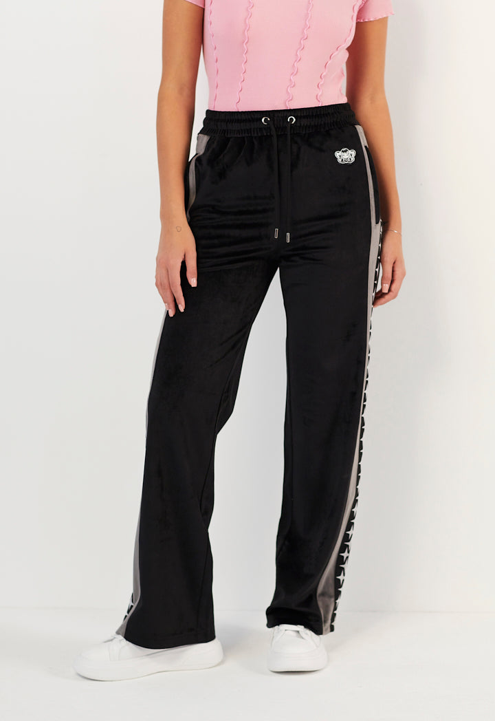 Hope Two Toned Relaxed Pants Black