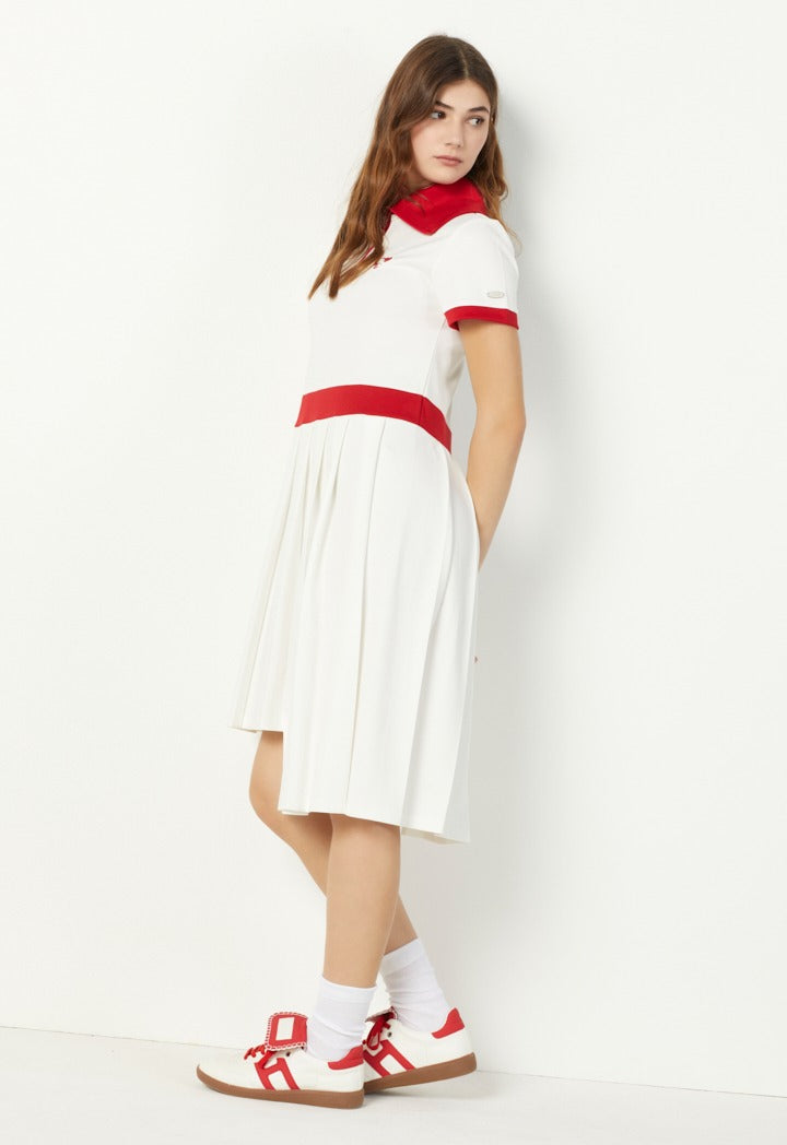 Hope Pleated Skirt Shirt Dress Off White