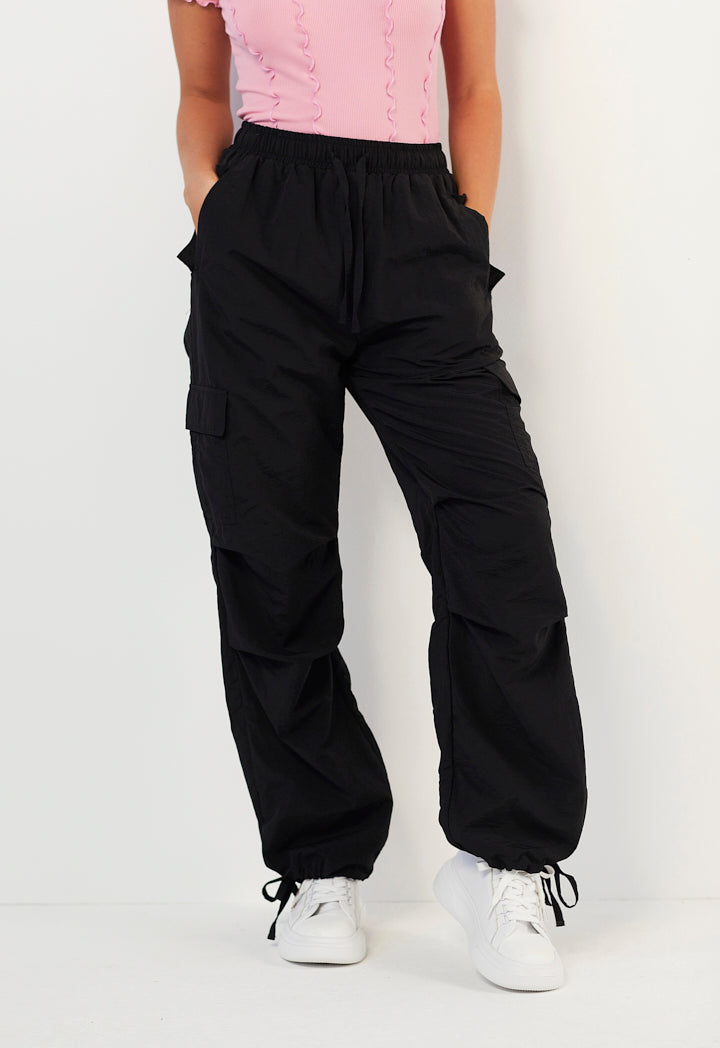 Hope Drawstring Cargo Pants Black