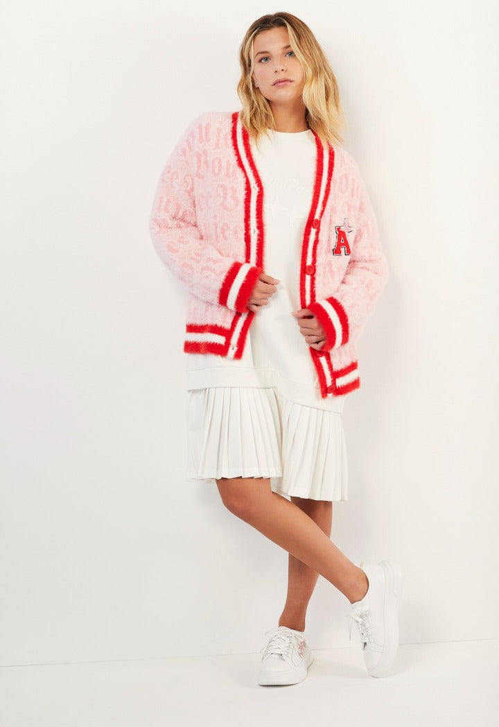 Hope Printed Pleated Hems Dress Off White