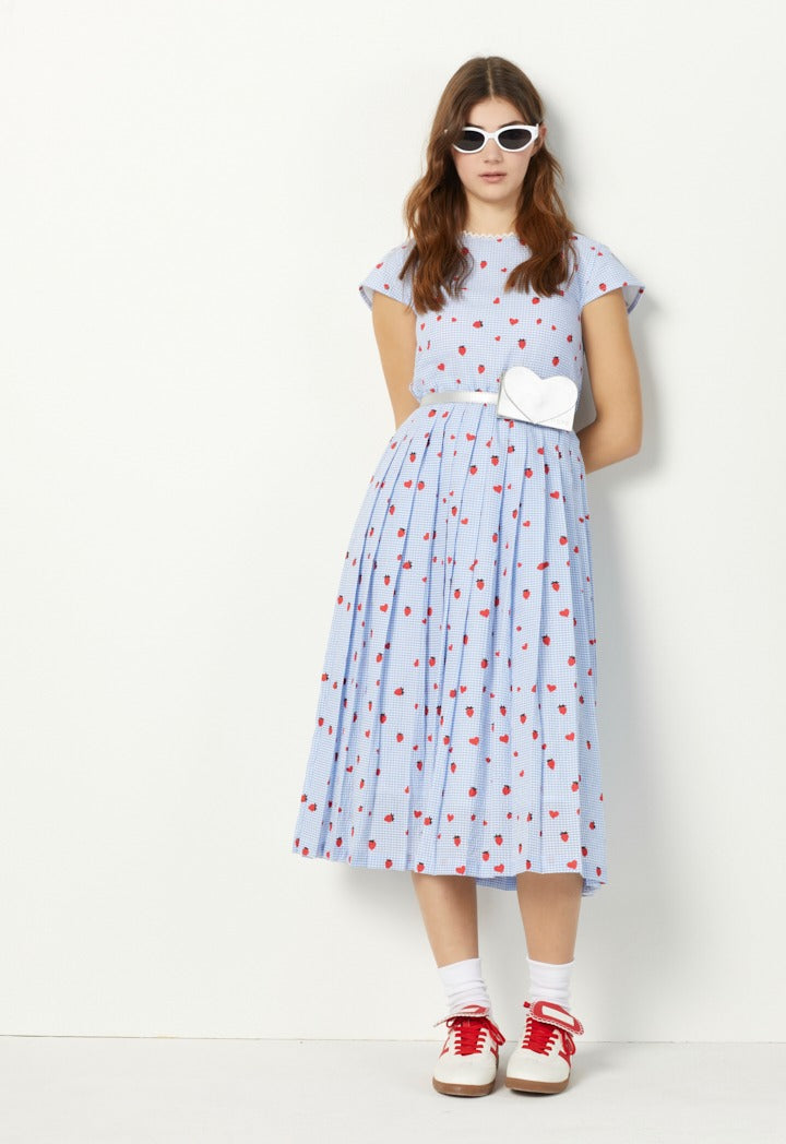 Hope Checkered Pleated Dress Multi Color