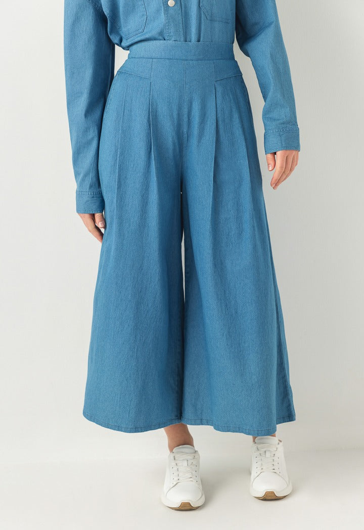 Hope Tencel Palazzo Trousers Denim Blue