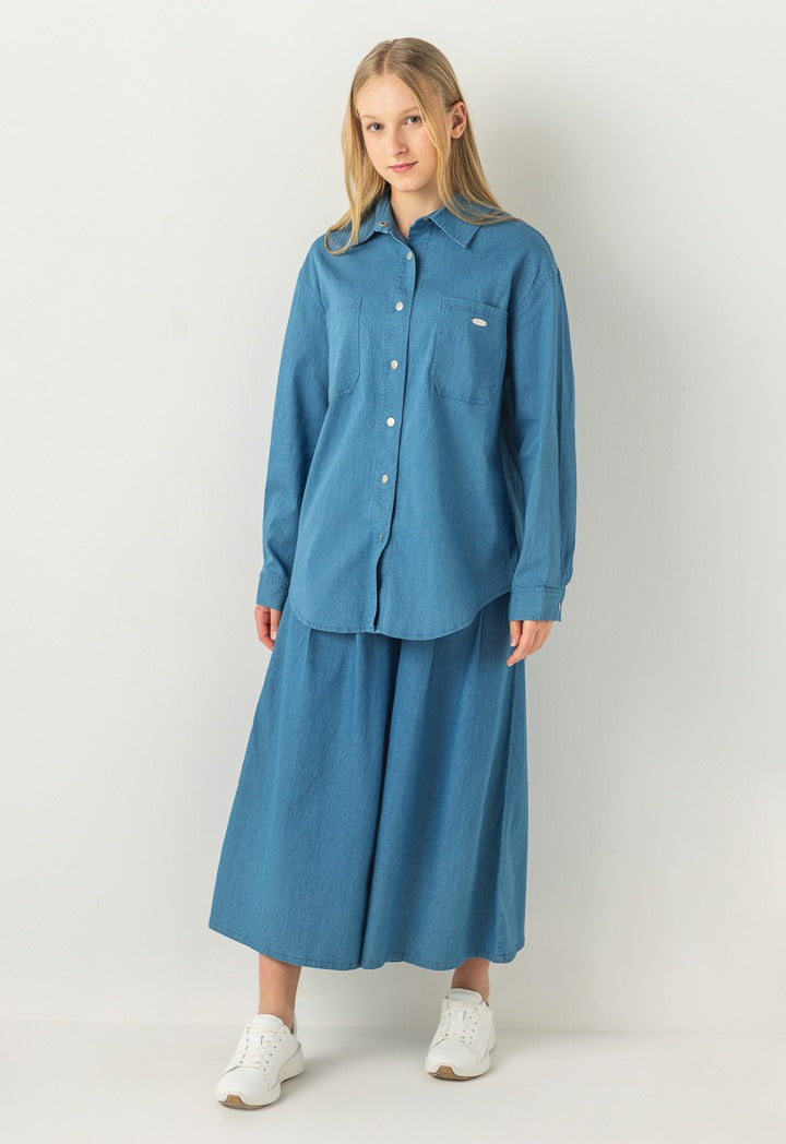 Hope Solid Tencel Shirt Denim Blue