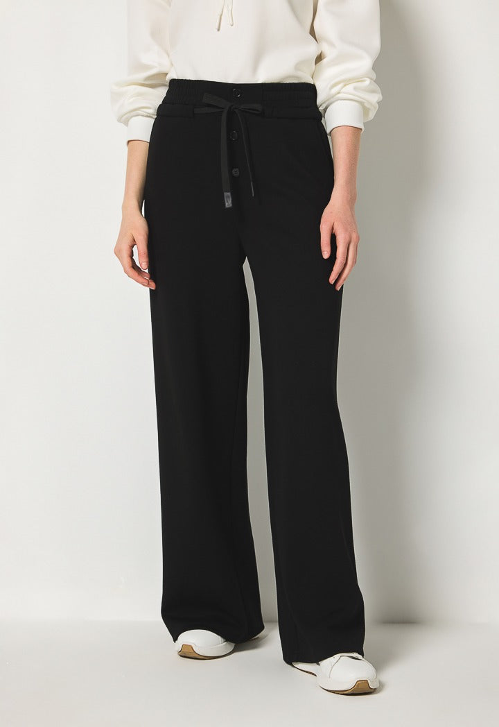 Hope Solid Wide Leg Sweatpants Black