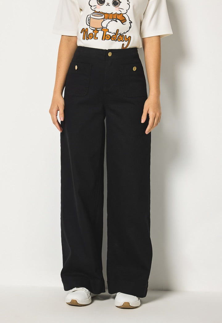 Hope Buttoned High Waist Trousers Black