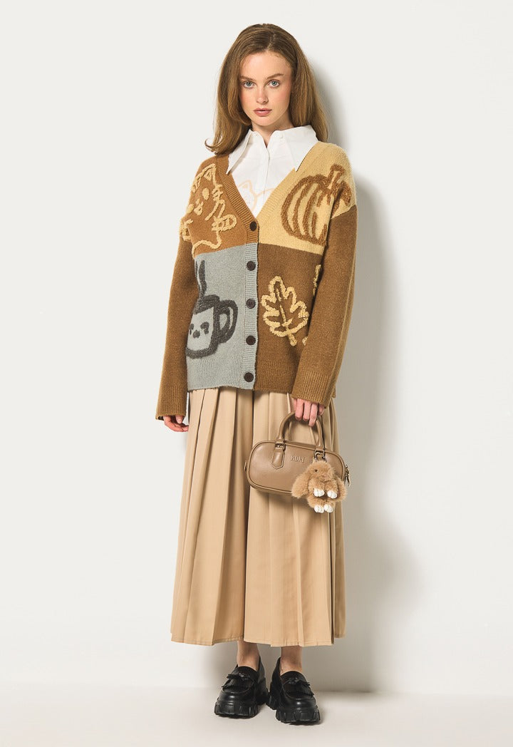 Hope Textured Shearling Cardigan Multi Color
