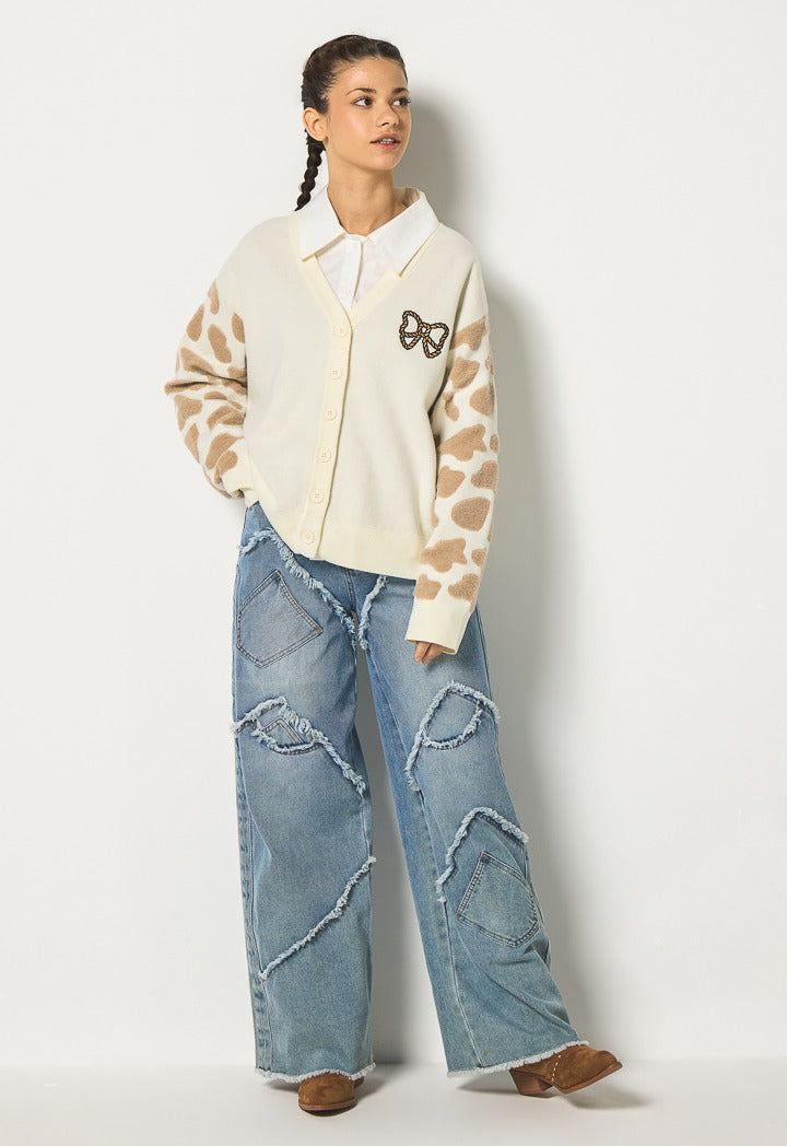 Hope My Melody Knitted Cardigan Ecru