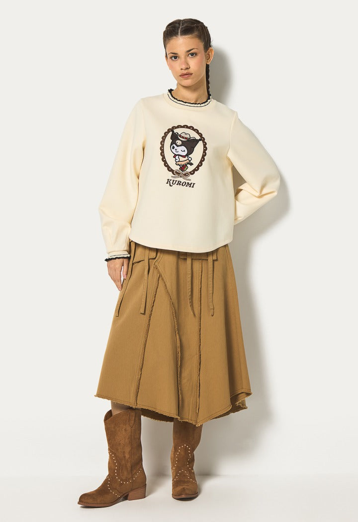Hope Kuromi Knitted Sweatshirt Ecru