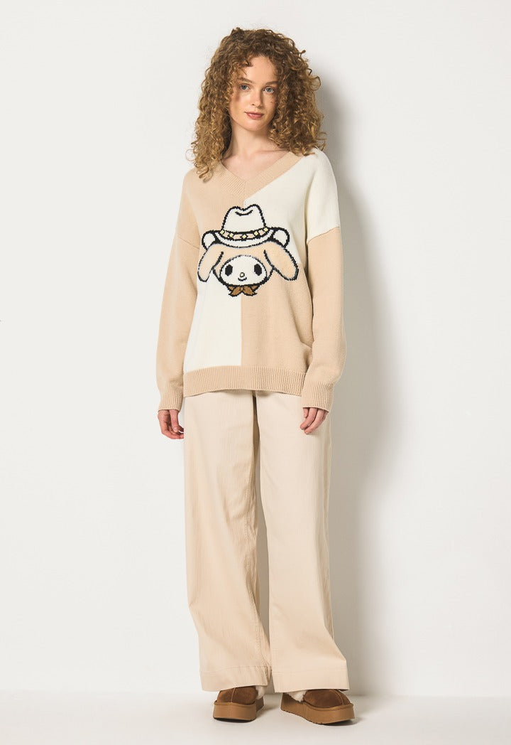 Hope My Melody Faux Fur Sweatshirt Beige
