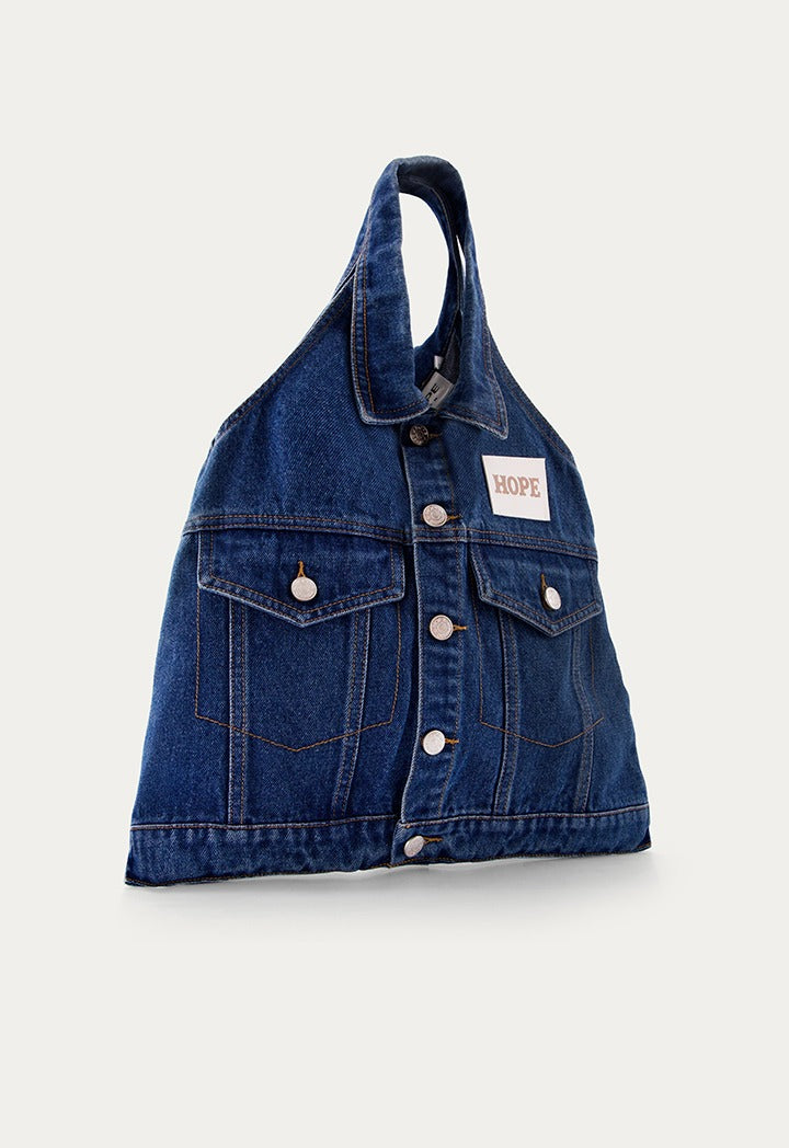 Hope Vest Shaped Denim Handbag Denim Blue