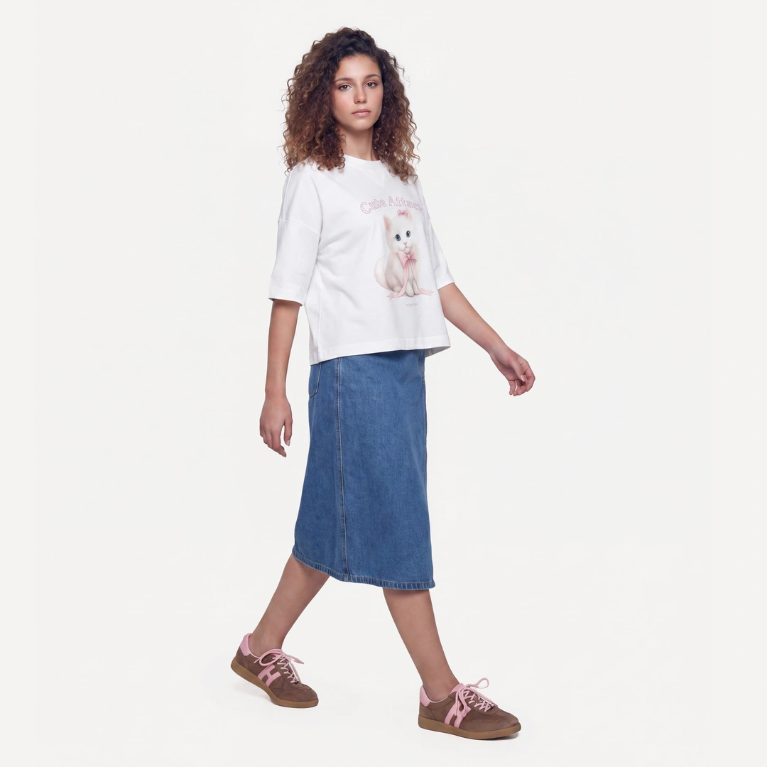 Multi Pockets Wrap Jeans Skirt