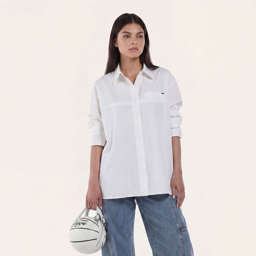 Solid Shirt with Back Slit with Clouser Button