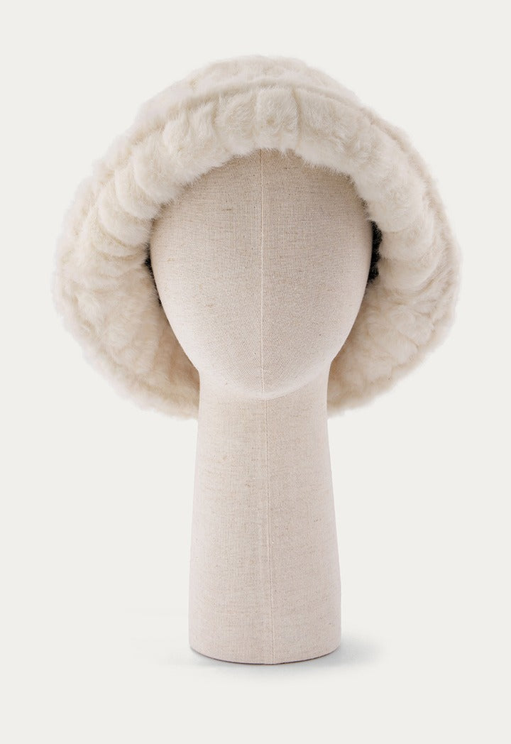 Hope Faux Fur Bucket Hat Off White