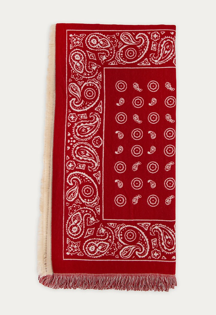 Hope Paisley Double Face Shawl Burgundy