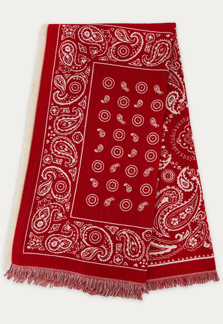 Hope Paisley Double Face Shawl Burgundy