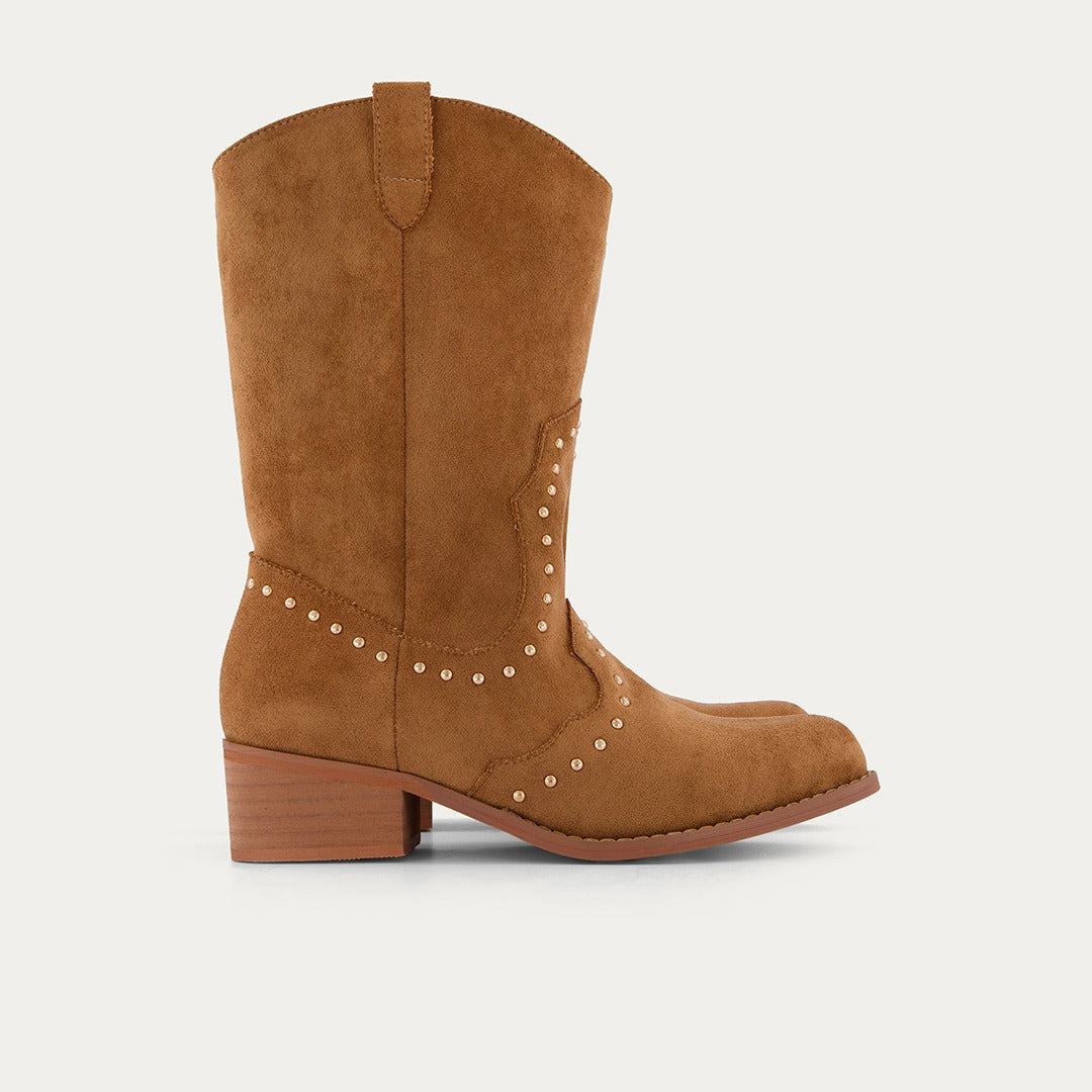 Hope Calves Length Suede Boots Brown