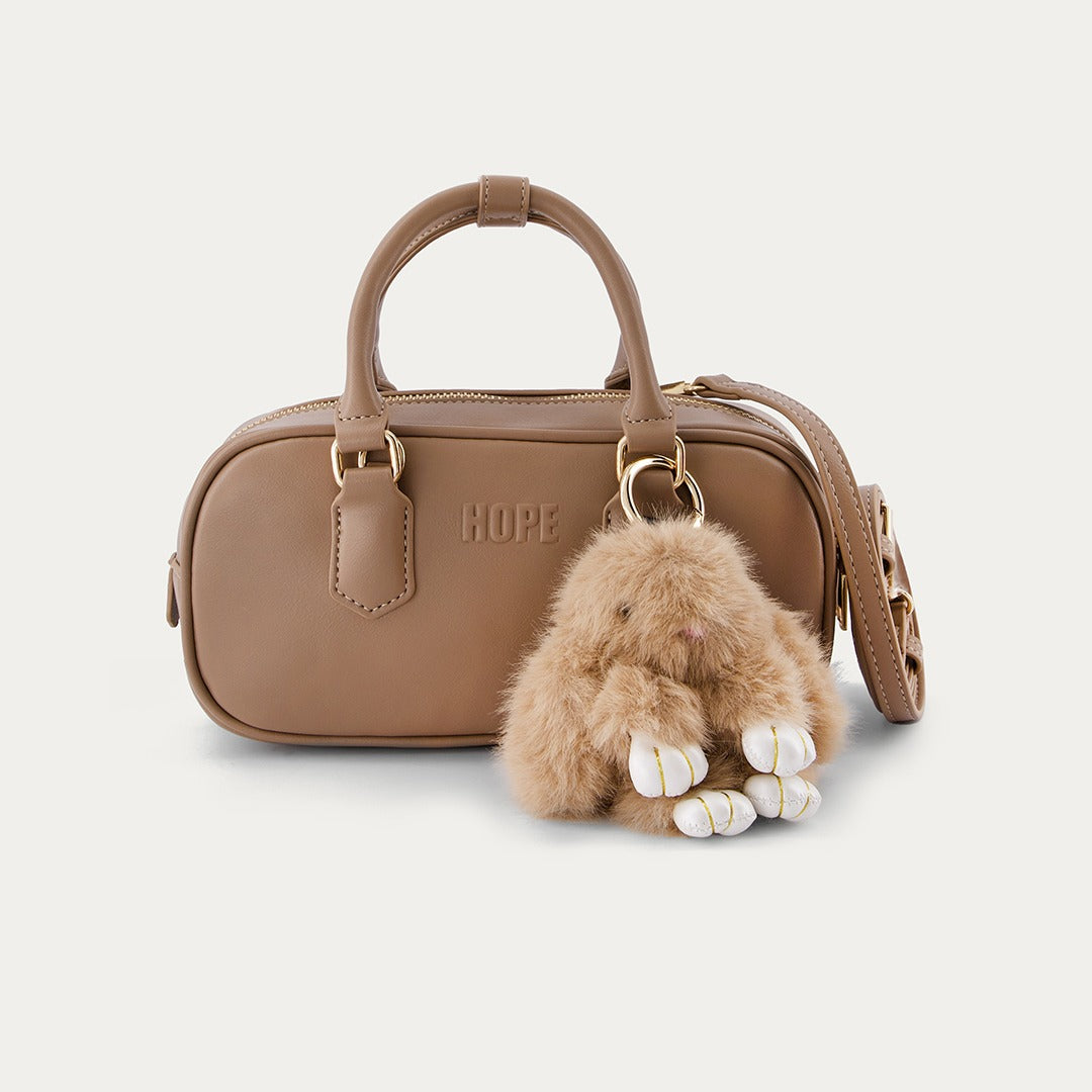 Hope Solid Pu Leather Handbag Beige