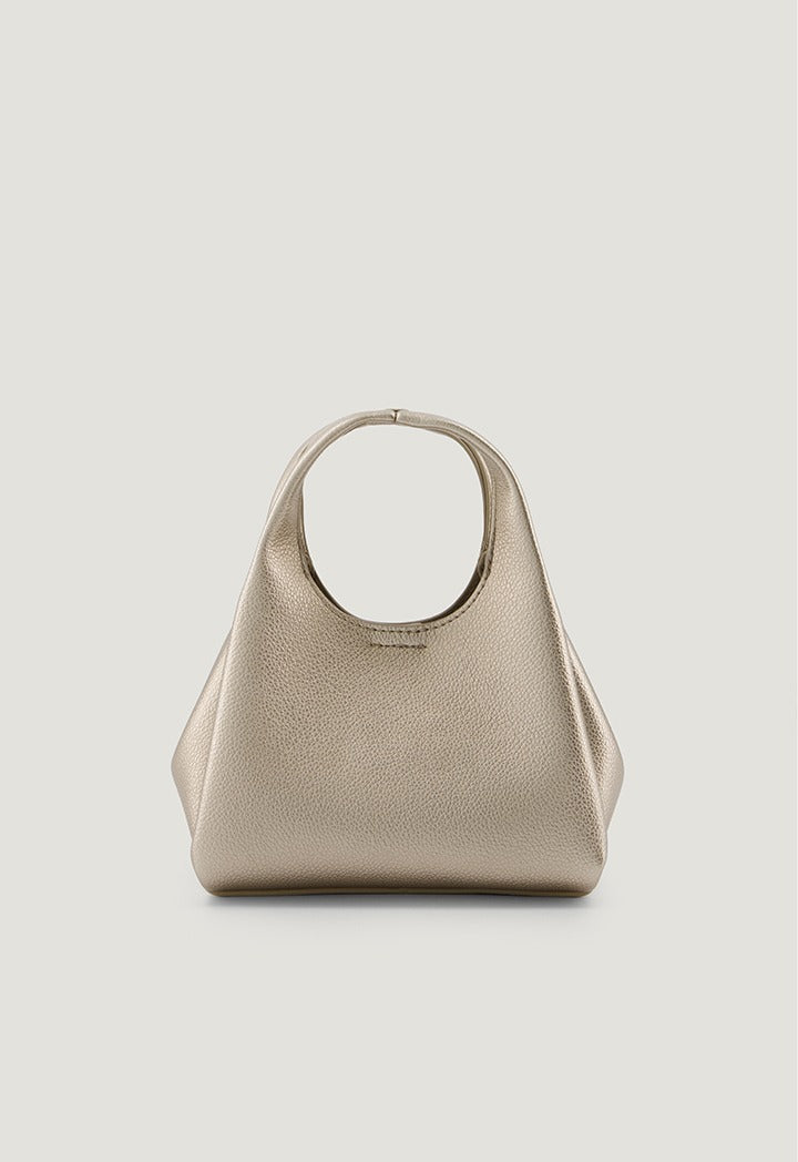 Solid Metallic Handbag Gold