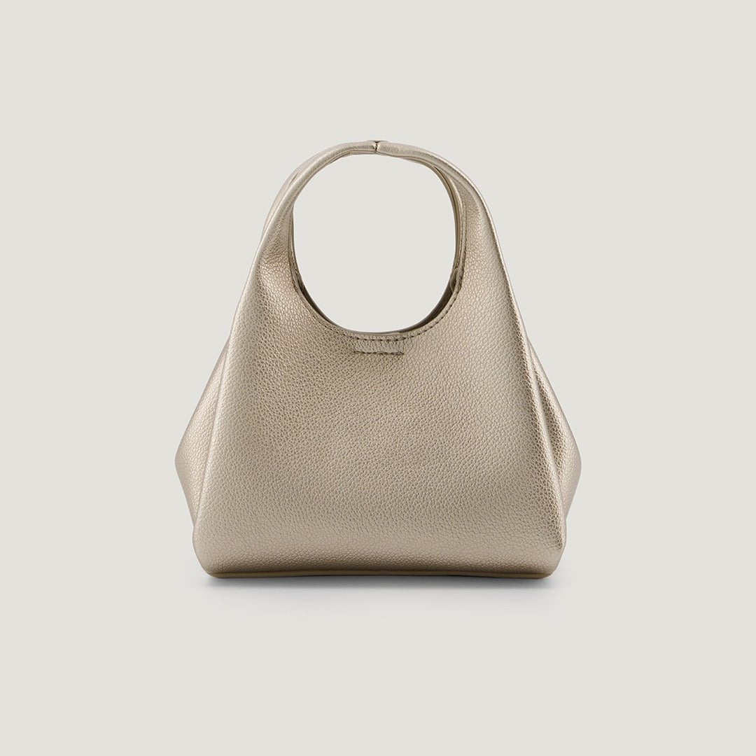 Solid Metallic Handbag Gold
