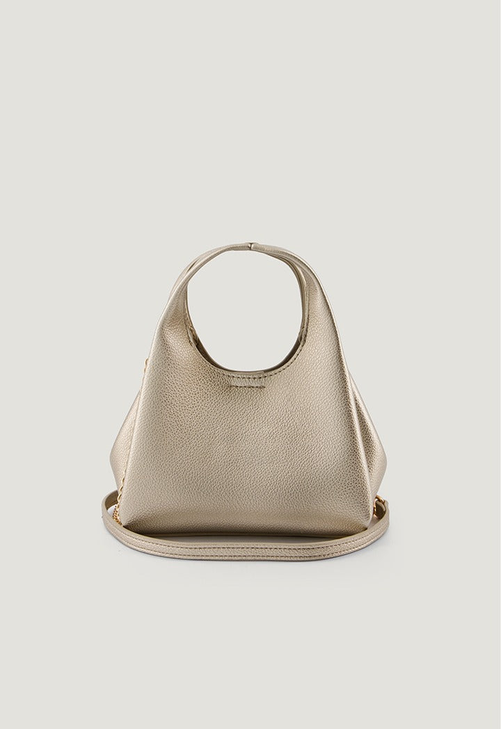Solid Metallic Handbag Gold