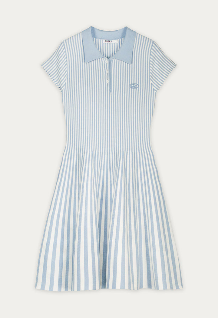 Knitted Striped Flared Dress