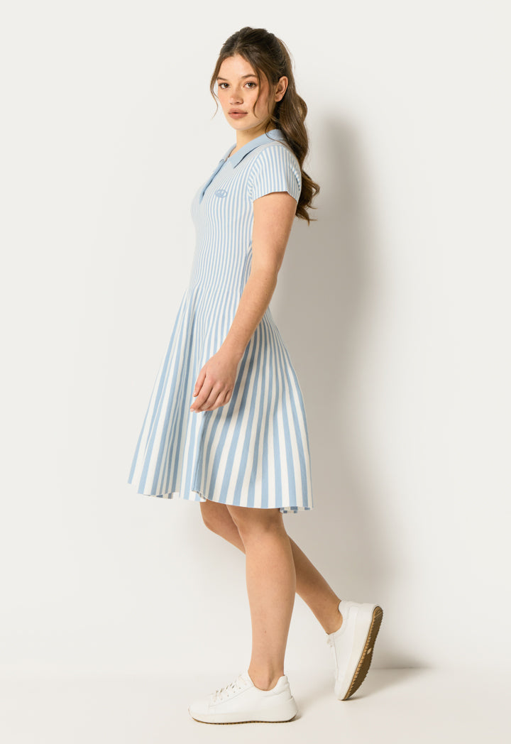 Knitted Striped Flared Dress