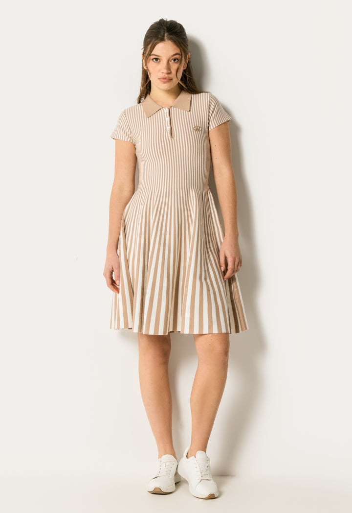 Knitted Striped Flared Dress