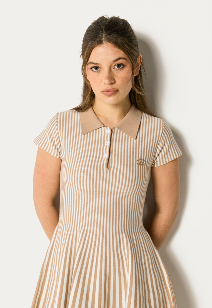 Knitted Striped Flared Dress
