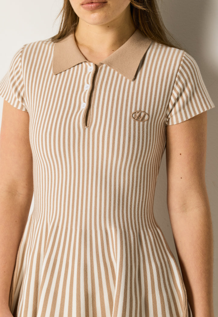 Knitted Striped Flared Dress