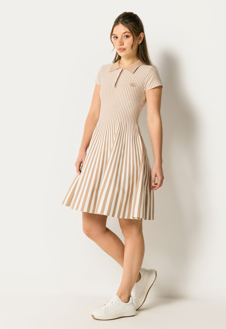 Knitted Striped Flared Dress