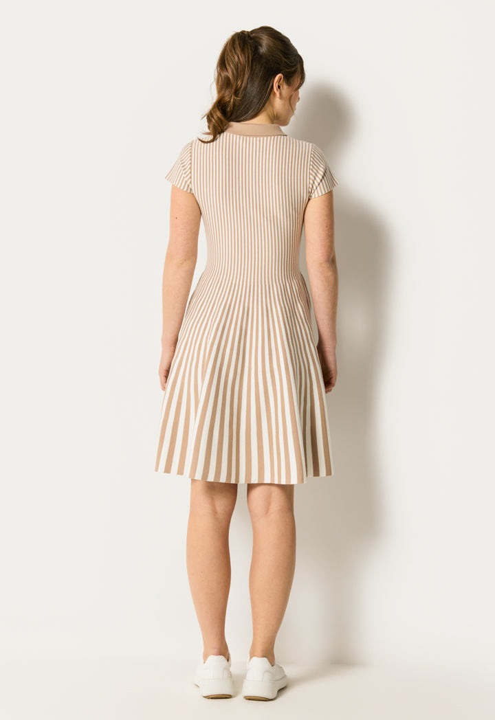 Knitted Striped Flared Dress