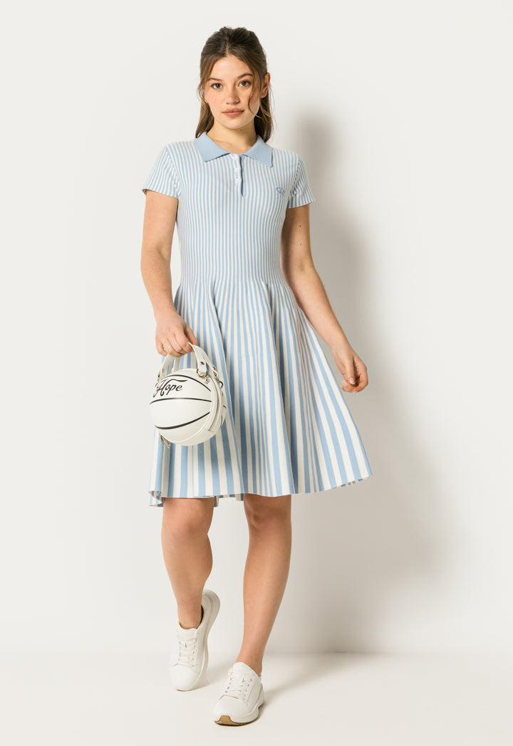 Knitted Striped Flared Dress