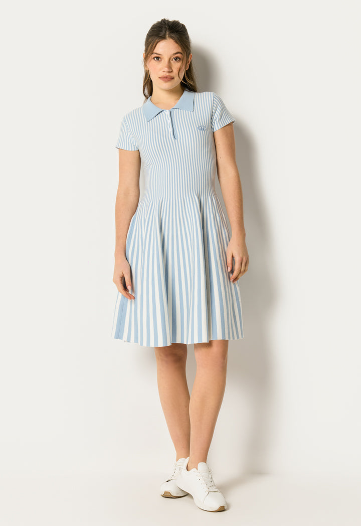 Knitted Striped Flared Dress