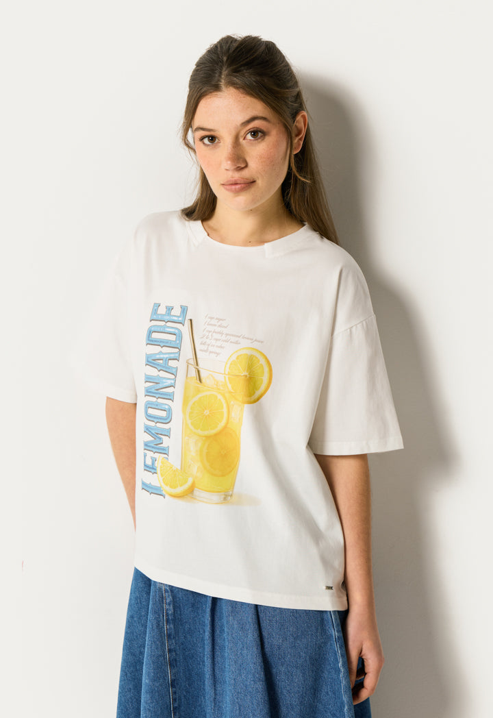 Printed T-Shirt with Sequin Details