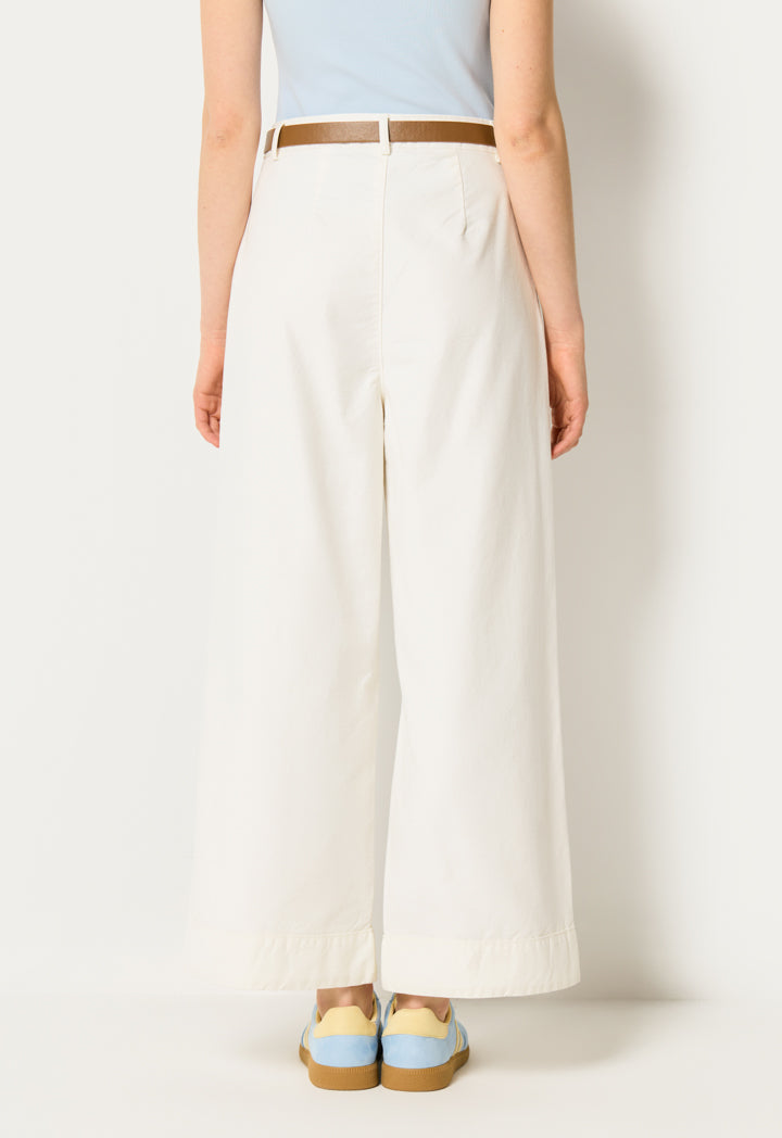 Belted Cuffed Wide Leg Trouser
