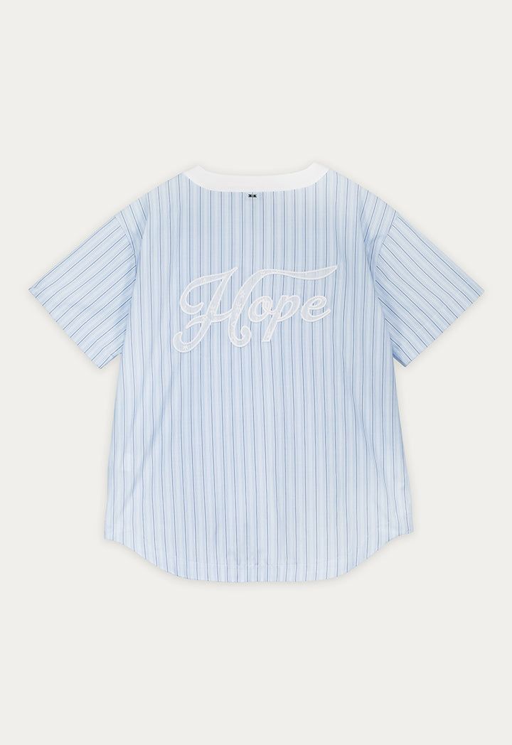 Lace Detail Striped Shirt