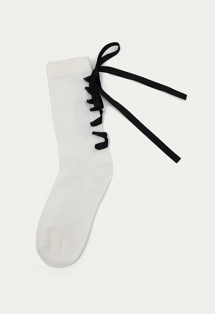 Lace up Solid Socks
