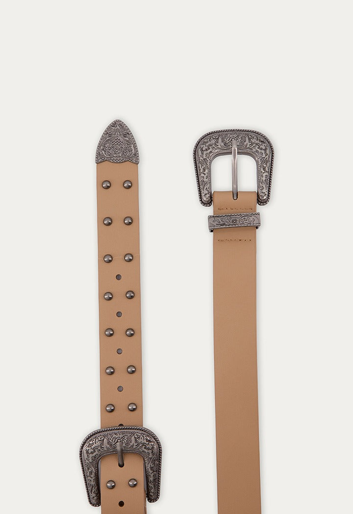 Textured Double Buckles Belt