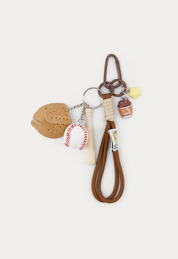 Leather Baseball Keychain