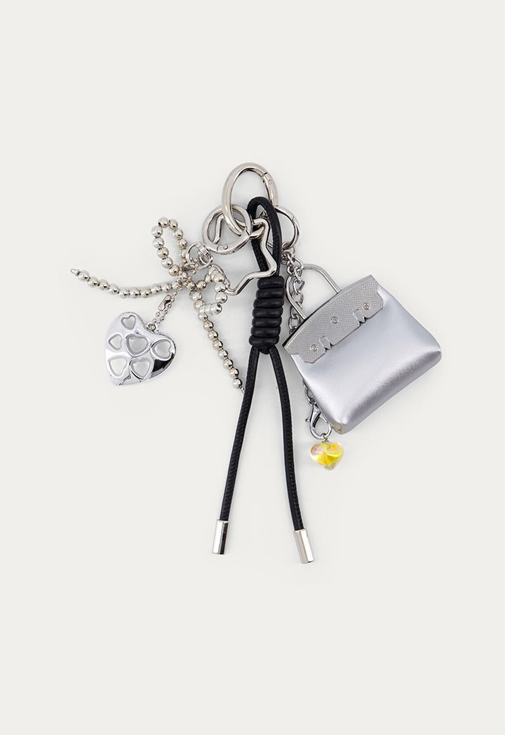 Handbag Keychain with Metal Details